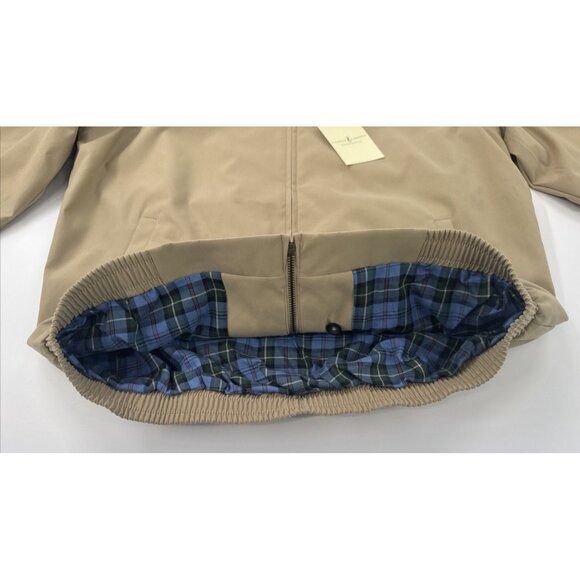 Fairway Greene Golf Jacket Mens Medium Tan Plaid Lined Full Zip Preppy NEW - Picture 5 of 11